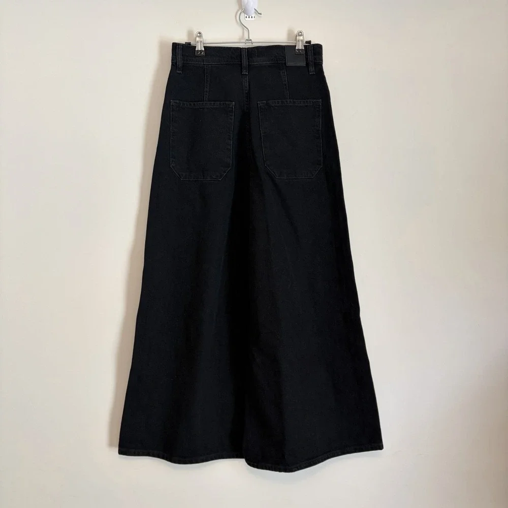 We The Free By Free People Ultra Wide‎ Leg Button Fly Black Denim Jeans Size 26